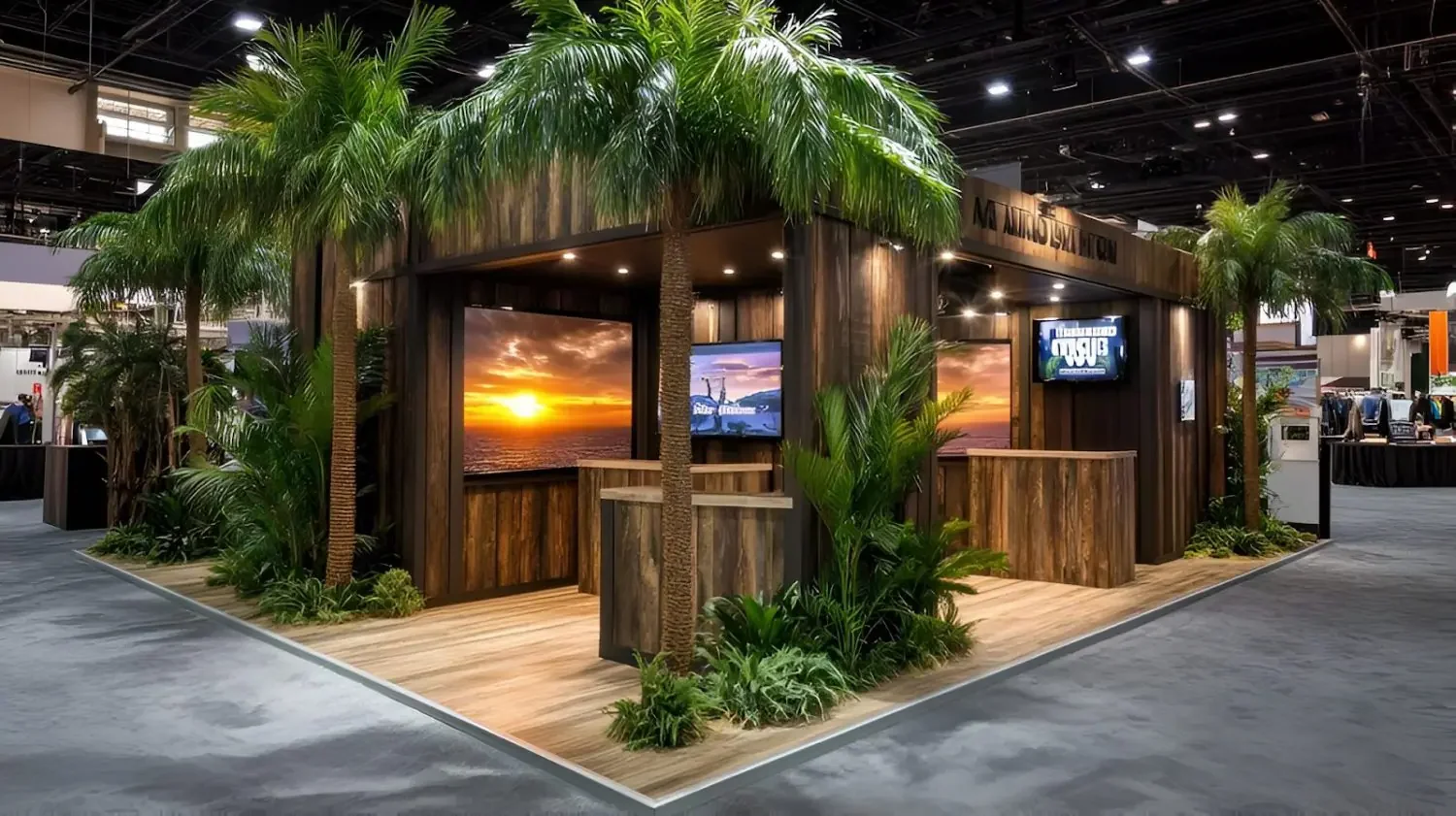Ide Desain Booth Pameran dengan Sentuhan Kayu dan Nuansa Natural